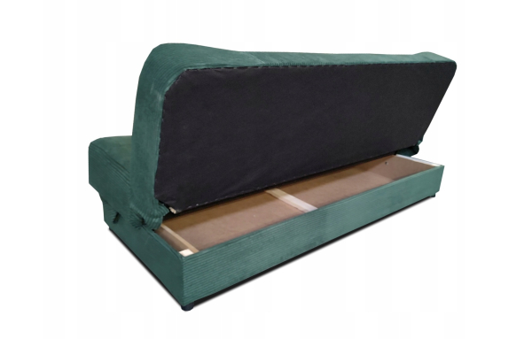 Wersalka JAŚ sztruks GRAFITOWY z funkcją spania pojemnik sprężyny